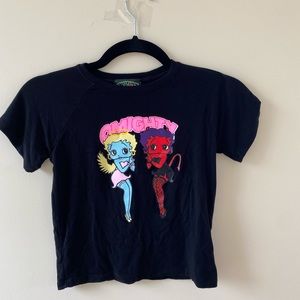 OMIGHTY Cropped Black Tee Size S